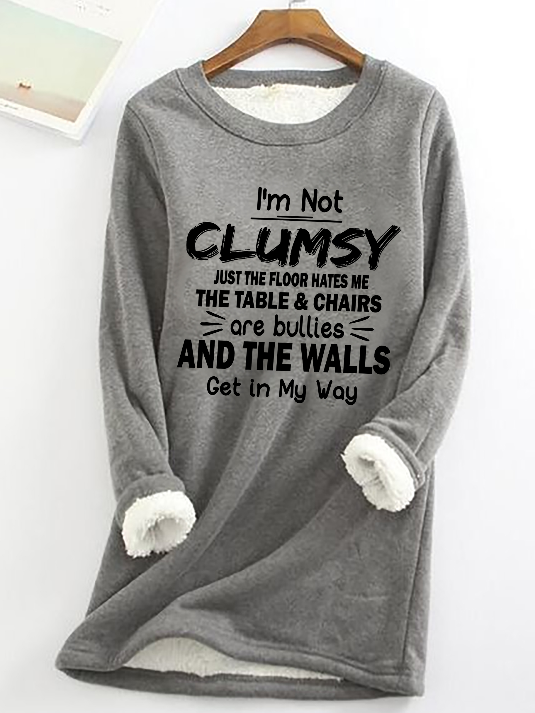 Lässig Rundhals Textbriefe Sweatshirt