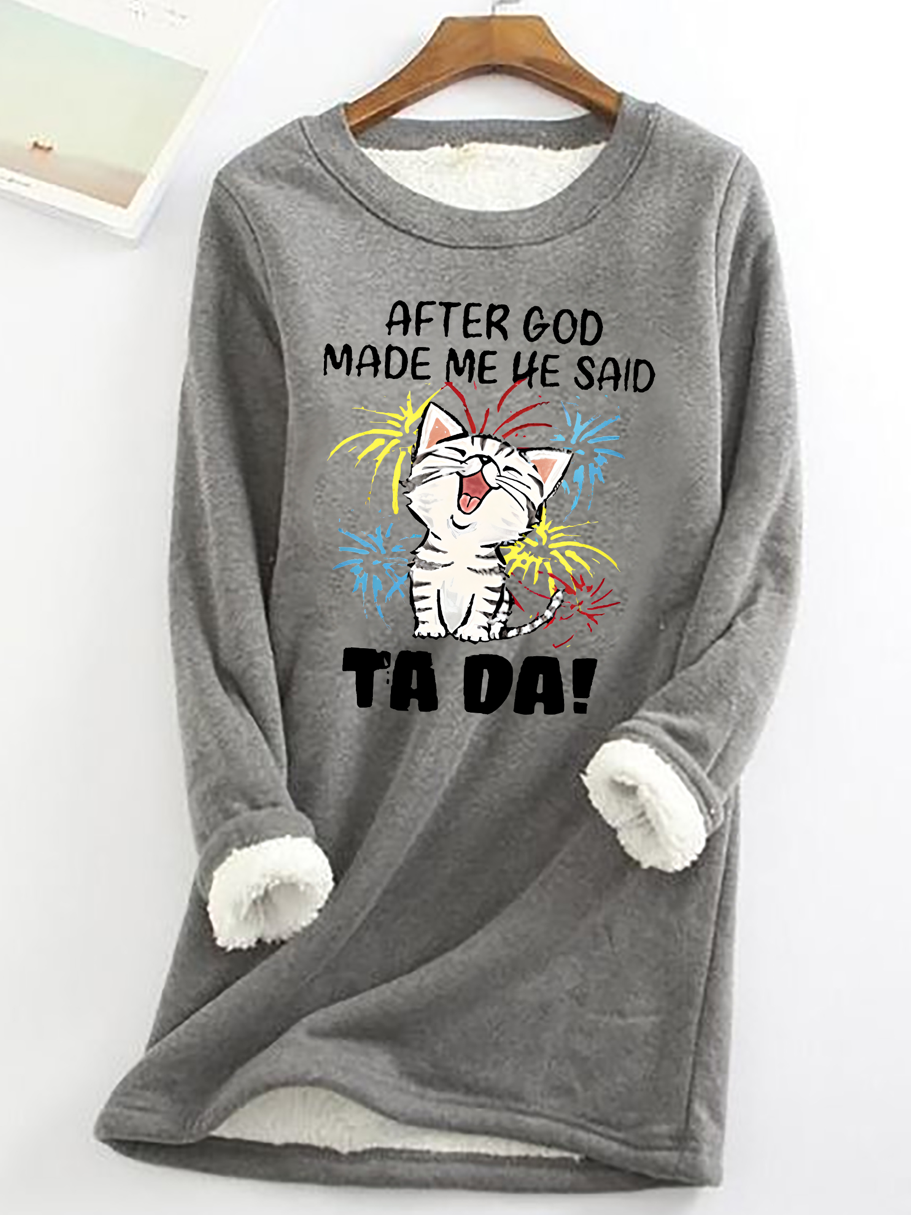 Lässig Rundhals Textbriefe Sweatshirt