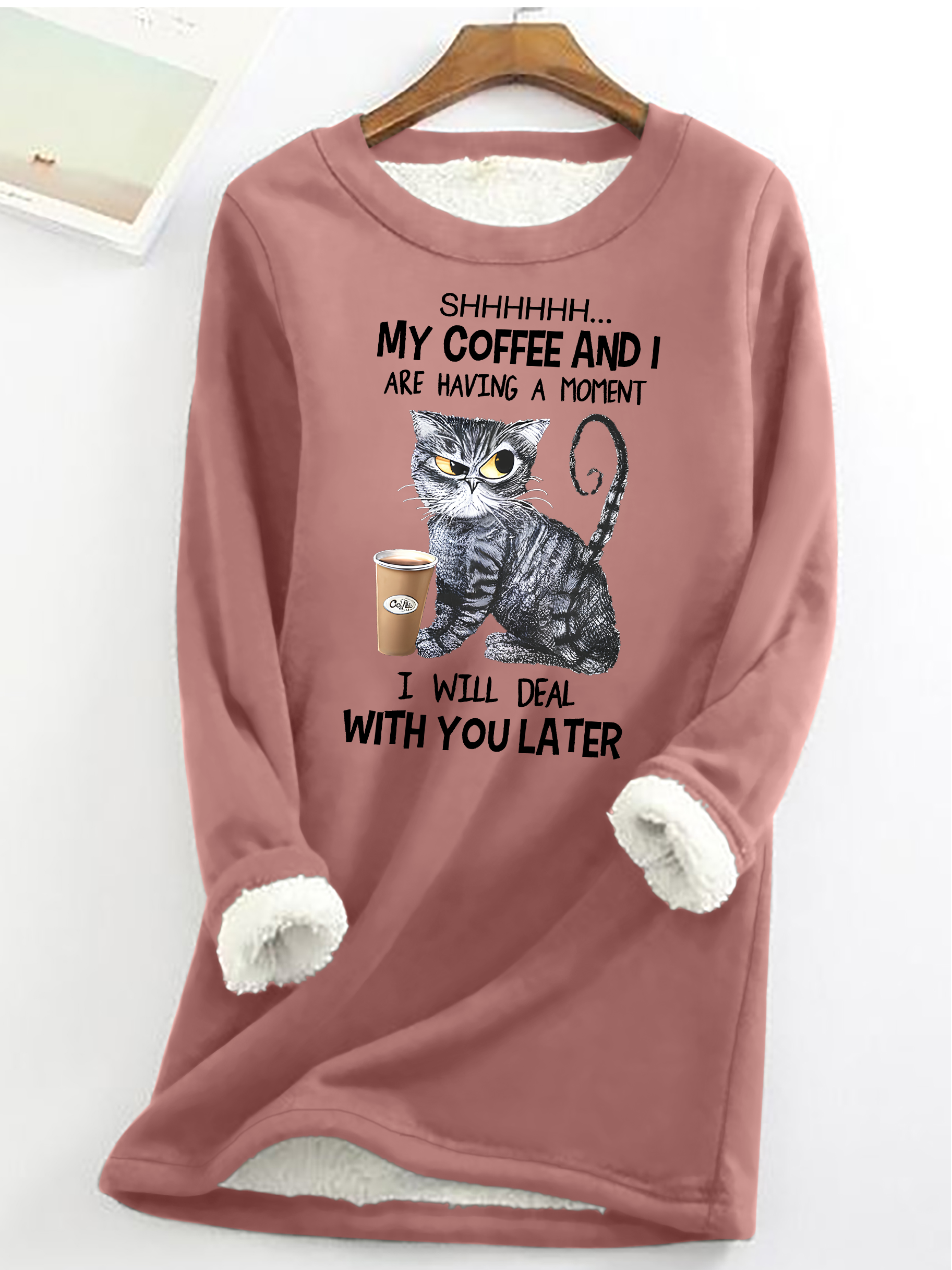 Lässig Rundhals Textbriefe Sweatshirt