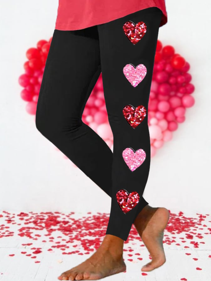 Lässig Herz/Herz Lang Leggings