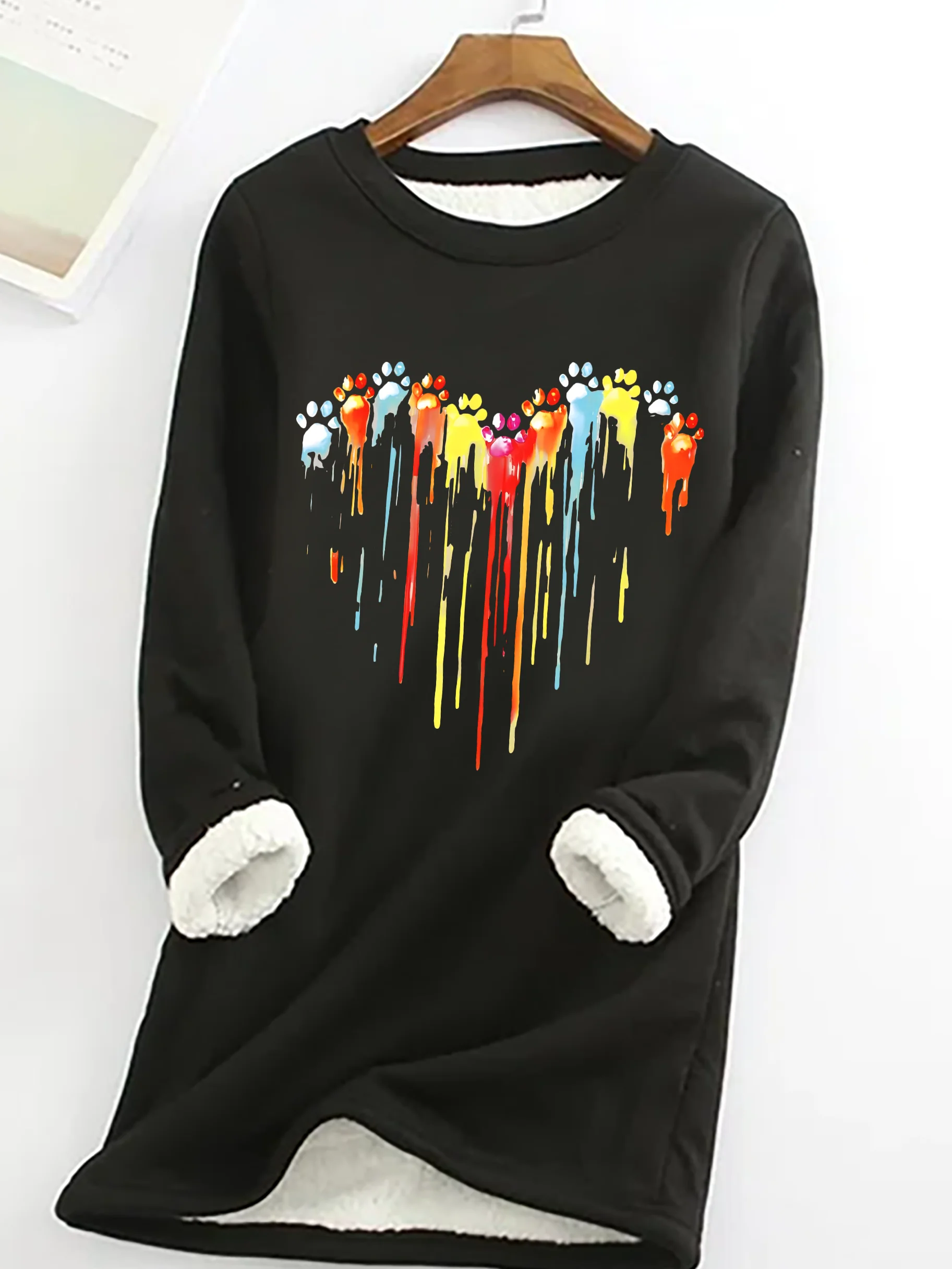 Lässig Rundhals Textbriefe Sweatshirt