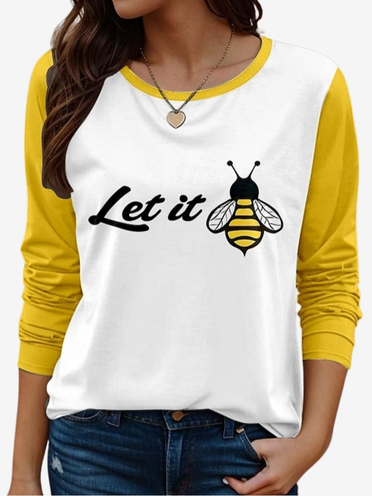 Lässig Tier Rundhals Langarm T-Shirt