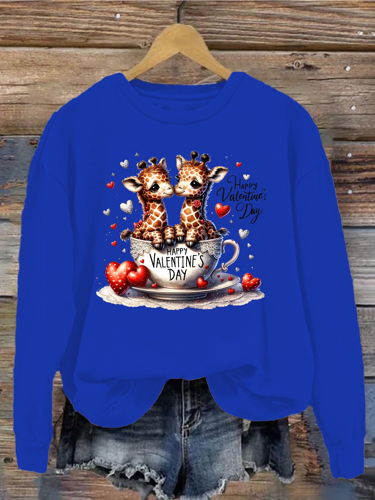 Lässig Rundhals Hirsch Sweatshirt