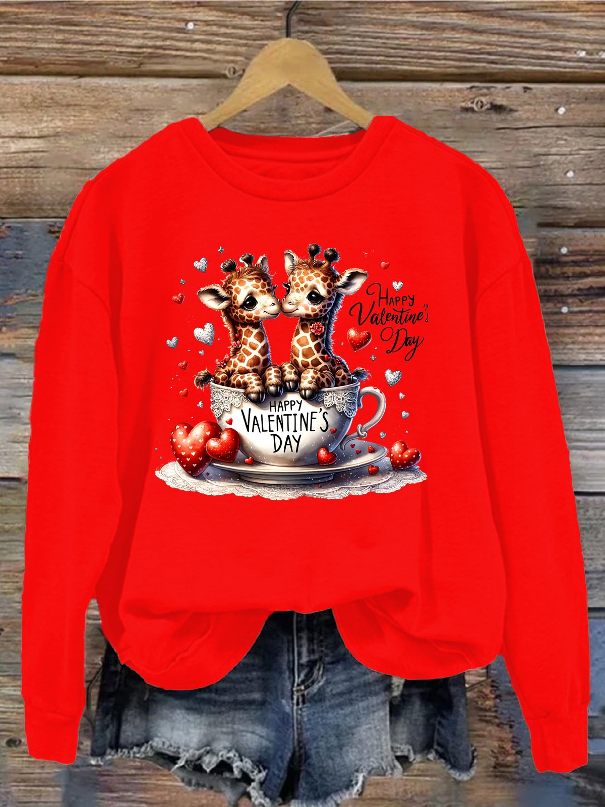 Lässig Rundhals Hirsch Sweatshirt