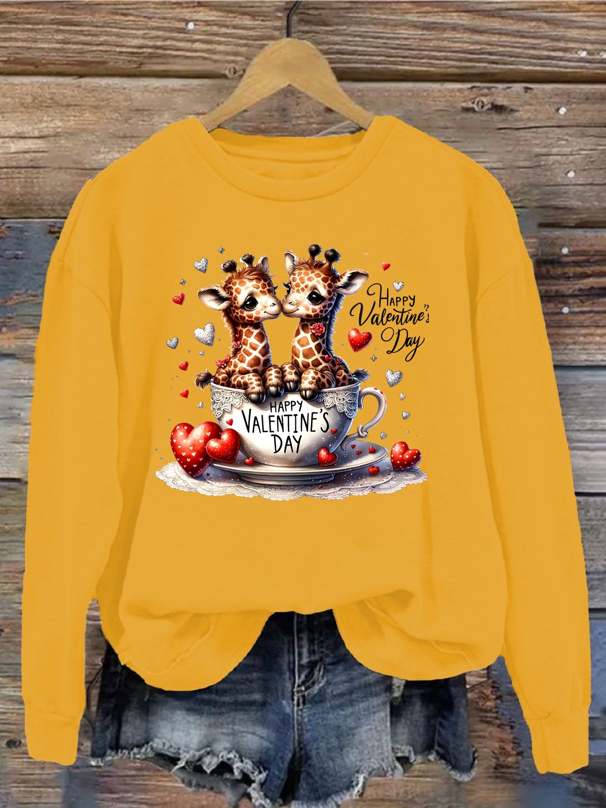 Lässig Rundhals Hirsch Sweatshirt