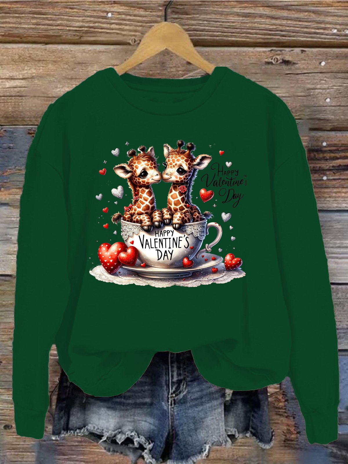 Lässig Rundhals Hirsch Sweatshirt