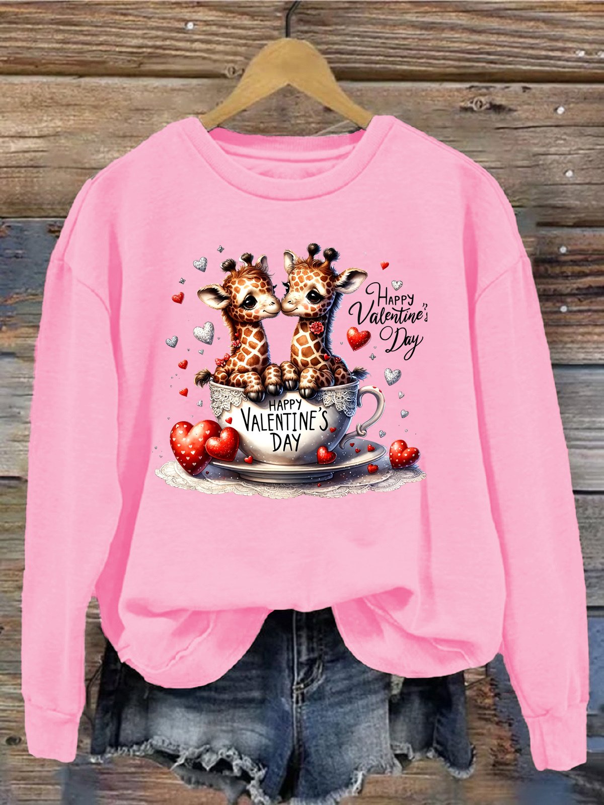 Lässig Rundhals Hirsch Sweatshirt