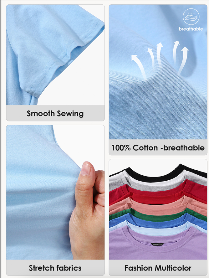 Lässig Textbriefe Rundhals Kurzarm T-Shirt