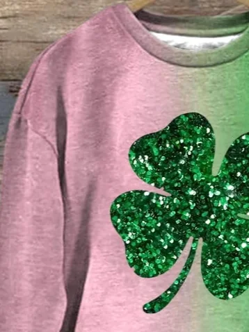 Lässig Rundhals Farbverlauf Sweatshirt Print