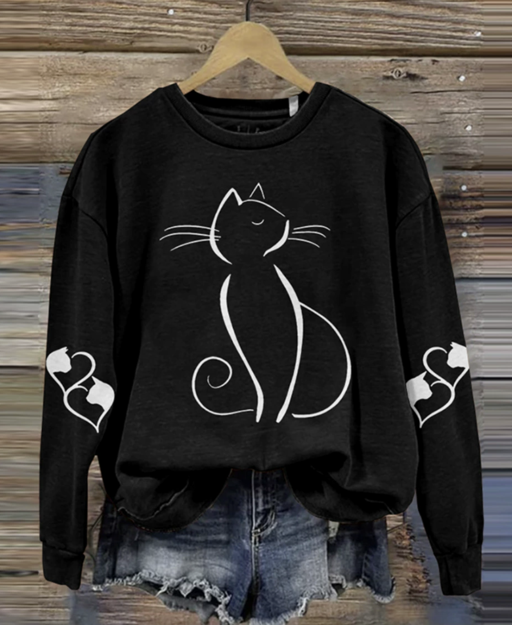 Lässig Rundhals Tier Sweatshirt