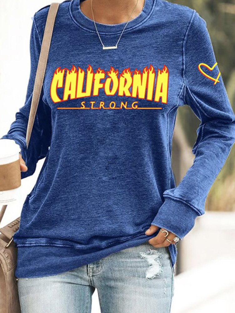 Retro Rundhals Textbriefe Sweatshirt
