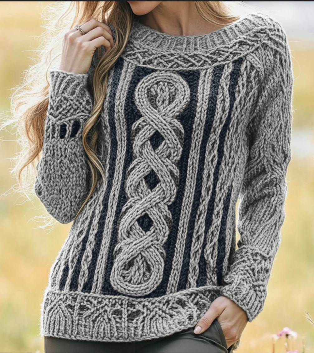 Damen Wolle/Stricken Tier Langarm Bequem Lässig Pullover