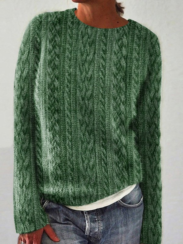 Damen Wolle/Stricken Tier Langarm Bequem Lässig Pullover