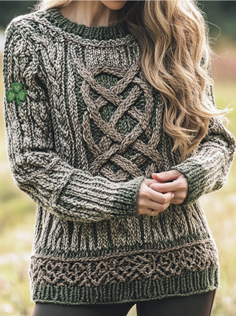 Damen Wolle/Stricken Tier Langarm Bequem Lässig Pullover