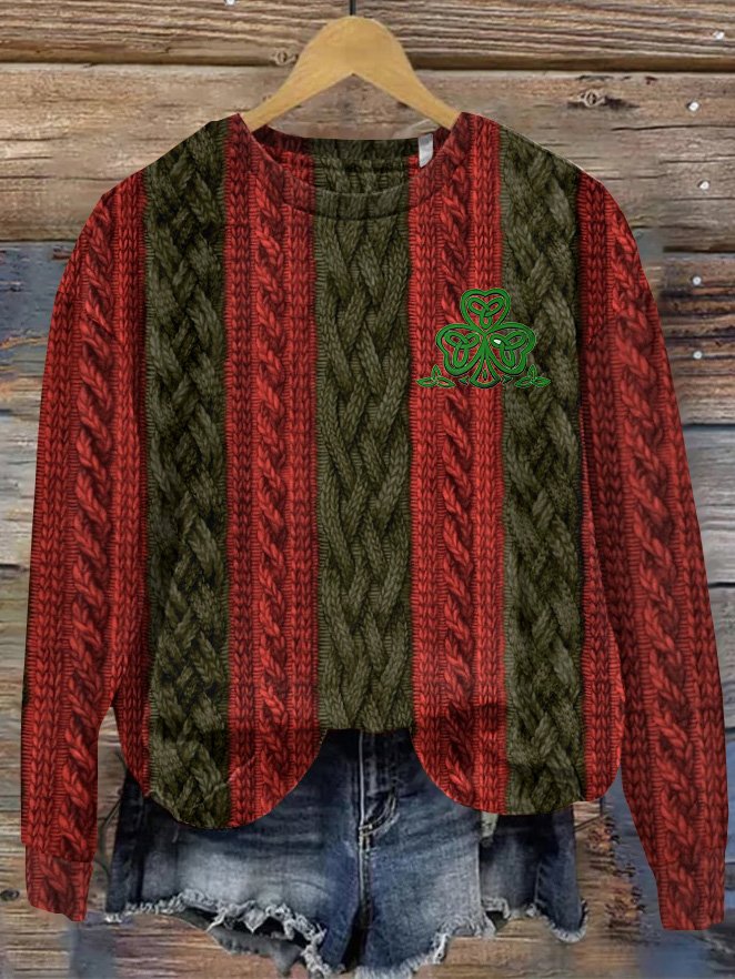 Damen Wolle/Stricken Tier Langarm Bequem Lässig Pullover