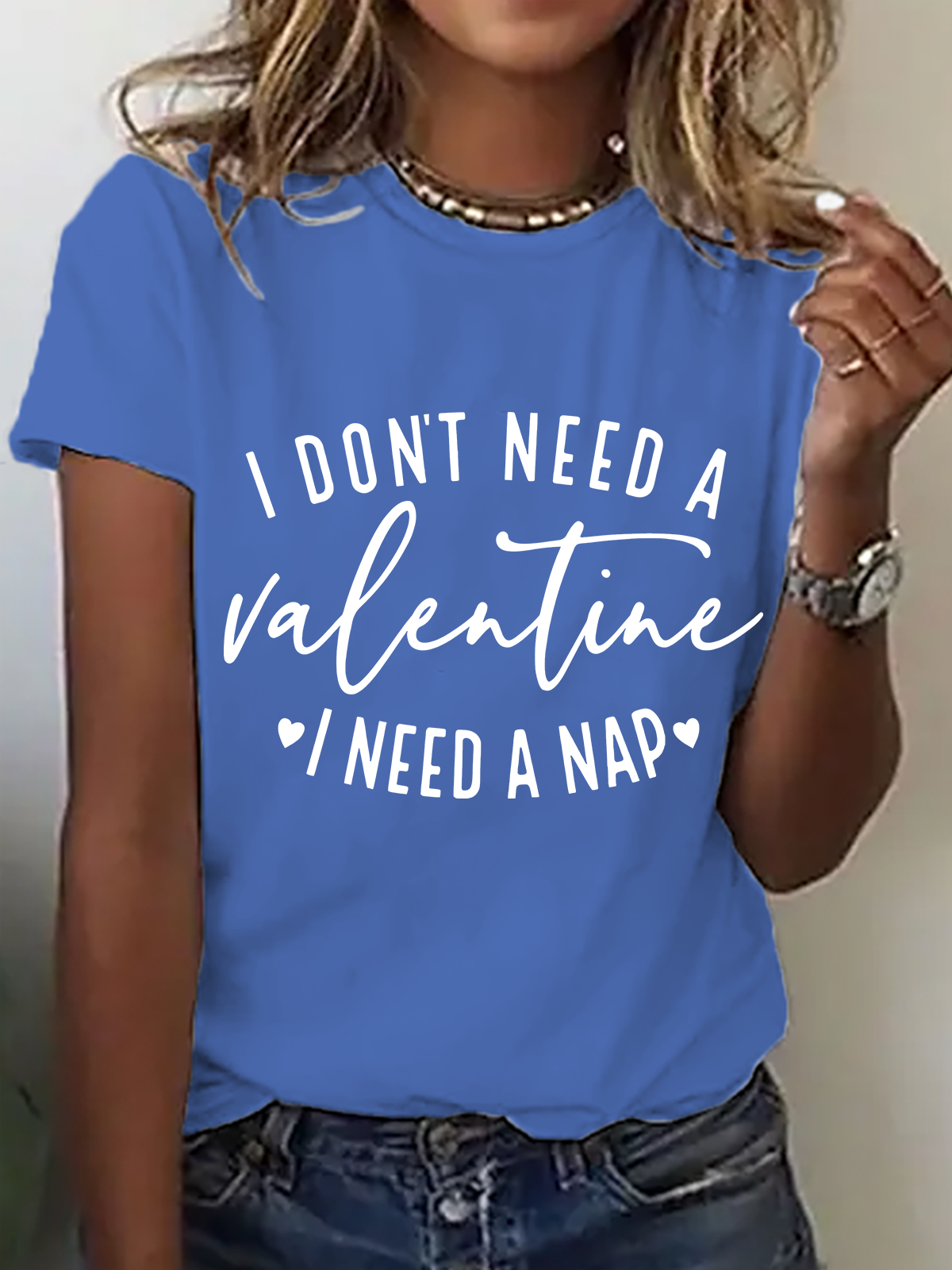 Lässig Textbriefe Rundhals Kurzarm T-Shirt