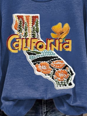 Lässig Rundhals Geblümt Sweatshirt Print