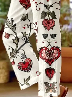 Lässig Geblümt Knöchelhose Print Hose