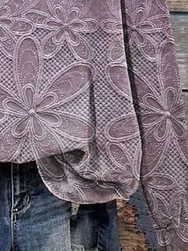 Lässig Rundhals Geblümt Sweatshirt Print