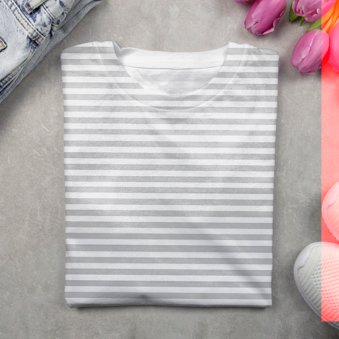 Lässig Gestreift Rundhals Langarm T-Shirt