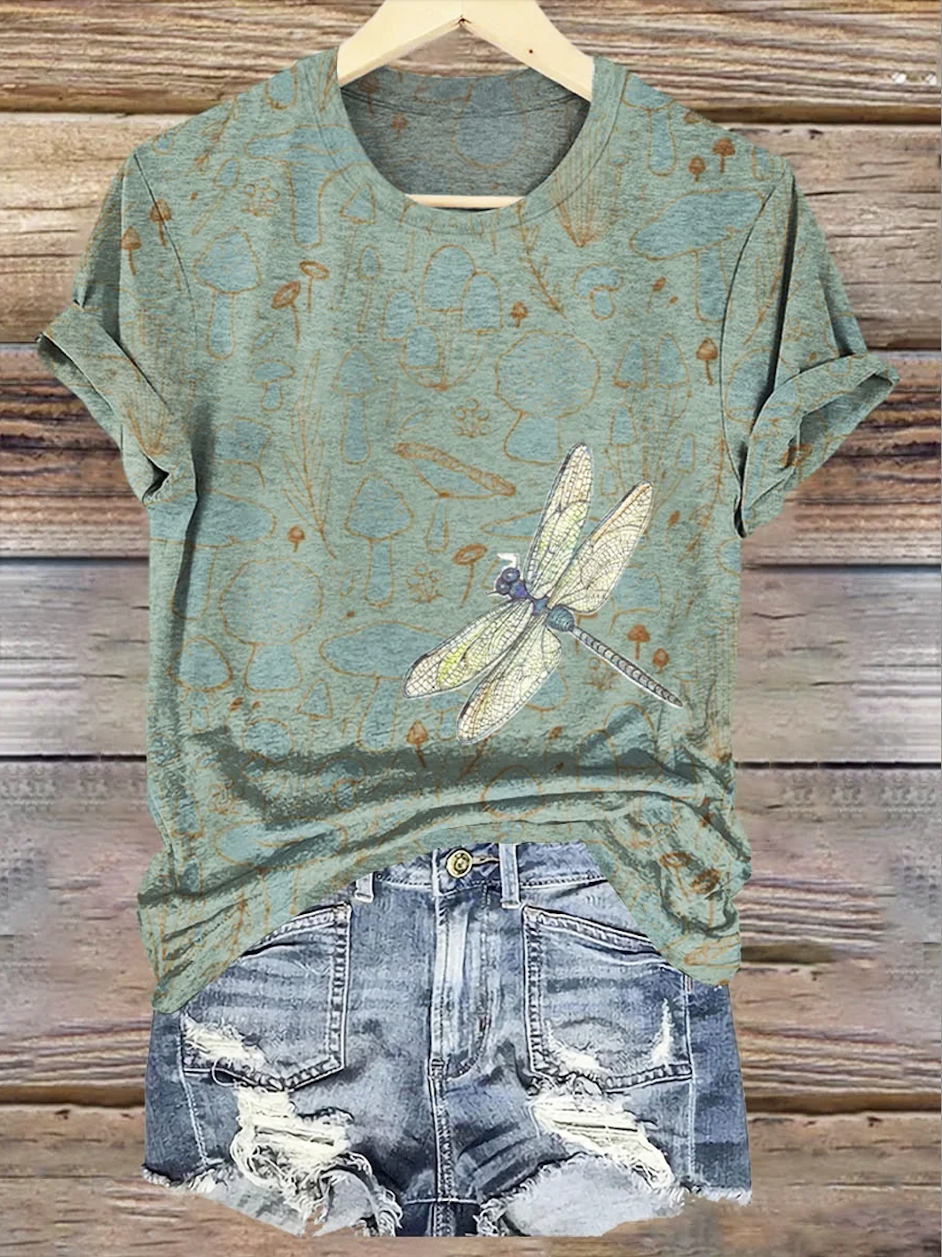 Lässig Tier Rundhals Kurzarm T-Shirt