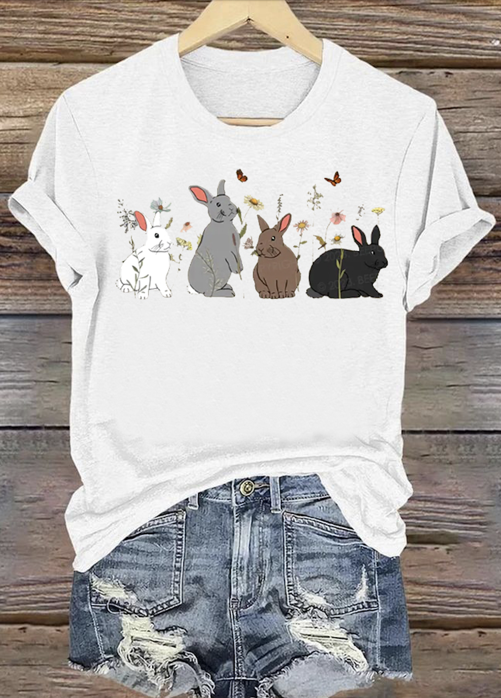 Lässig Tier Rundhals Kurzarm T-Shirt