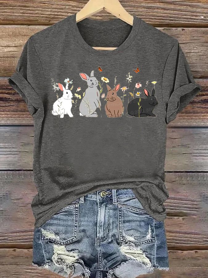 Lässig Tier Rundhals Kurzarm T-Shirt