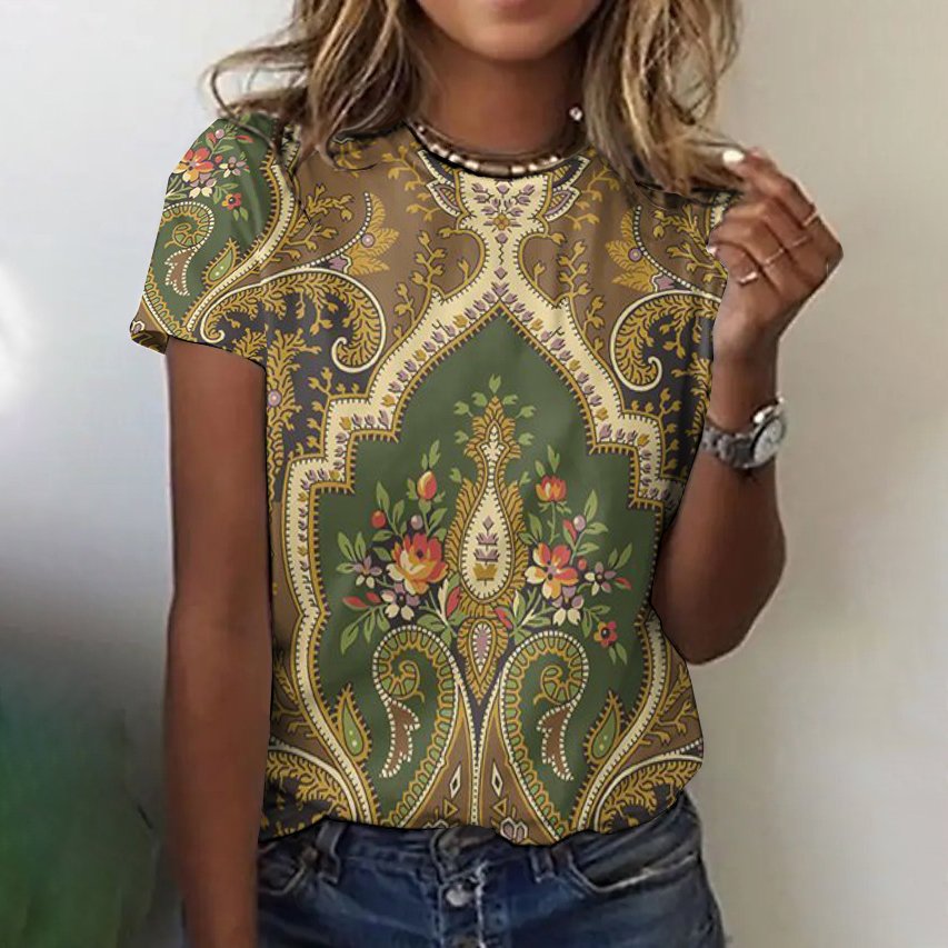 Lässig Geblümt Rundhals Ärmellos T-Shirt