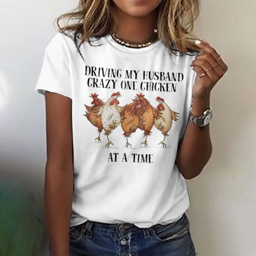 Lässig Tier Rundhals Kurzarm T-Shirt