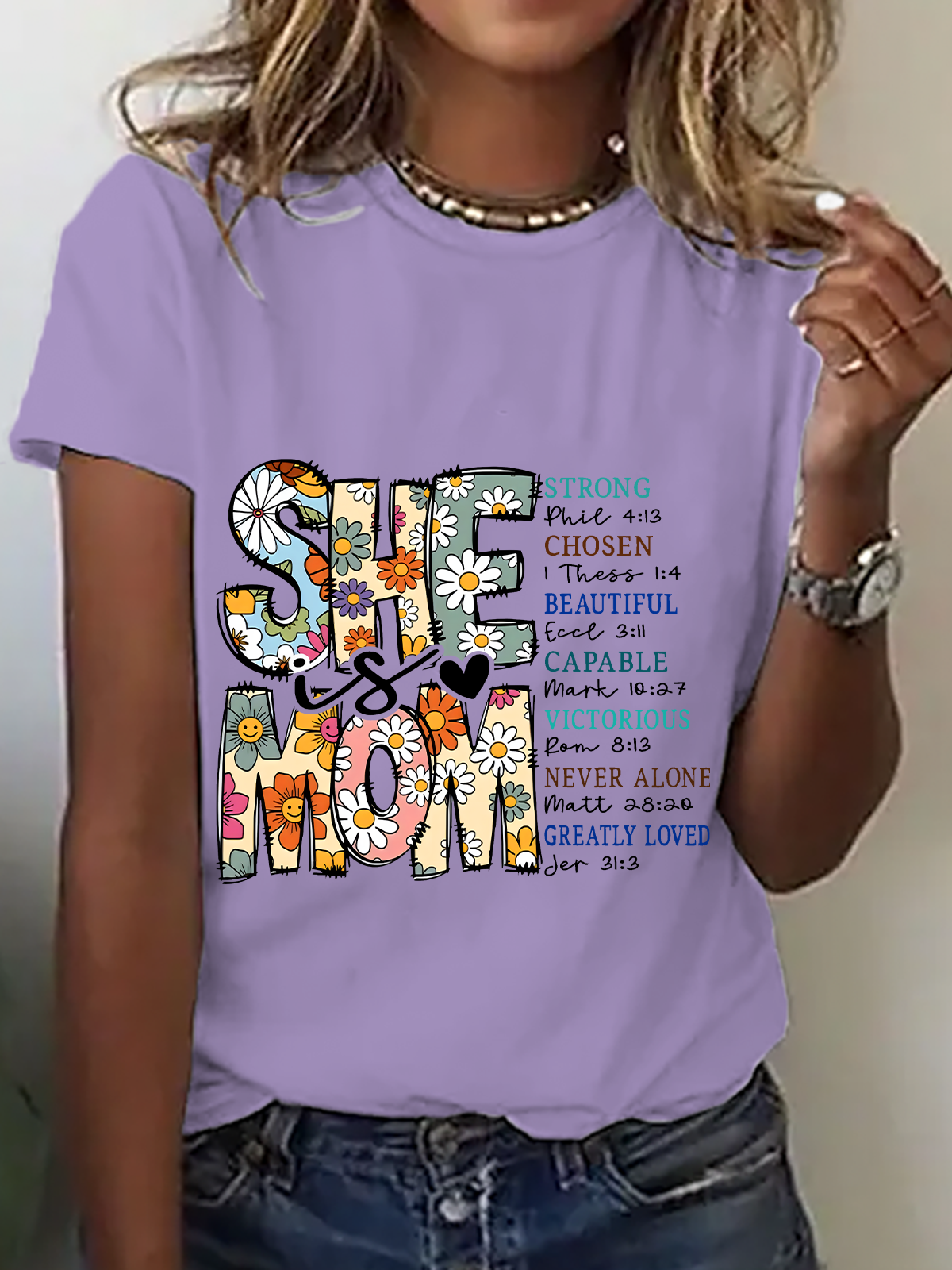 Lässig Textbriefe Rundhals Kurzarm T-Shirt