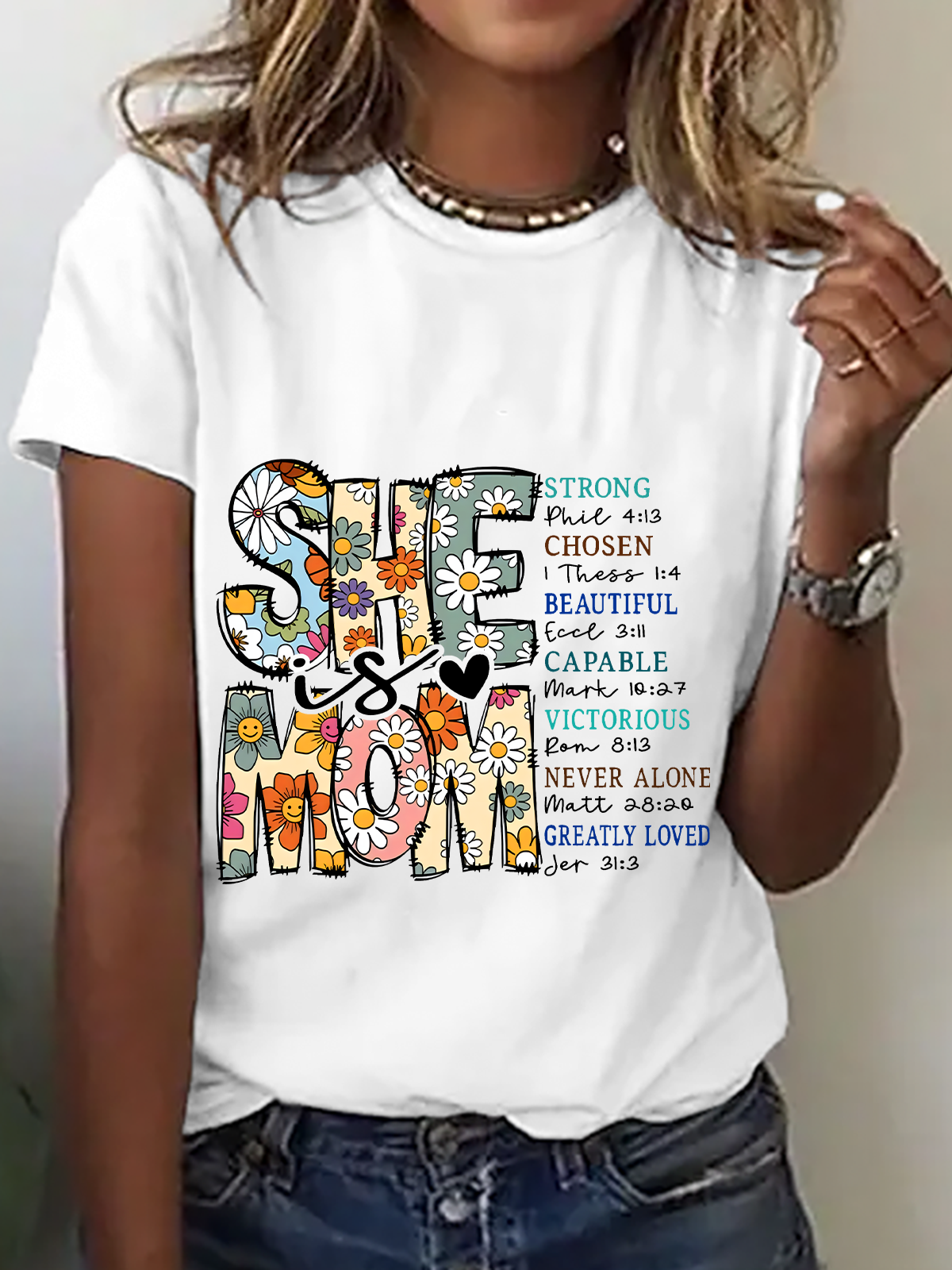 Lässig Textbriefe Rundhals Kurzarm T-Shirt
