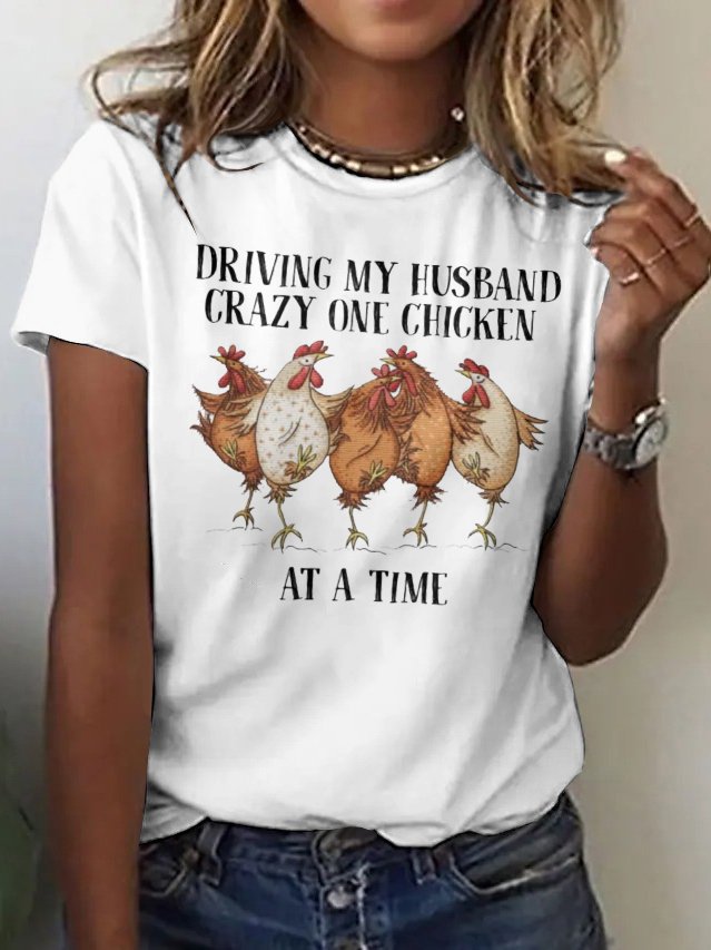 Lässig Tier Rundhals Kurzarm T-Shirt