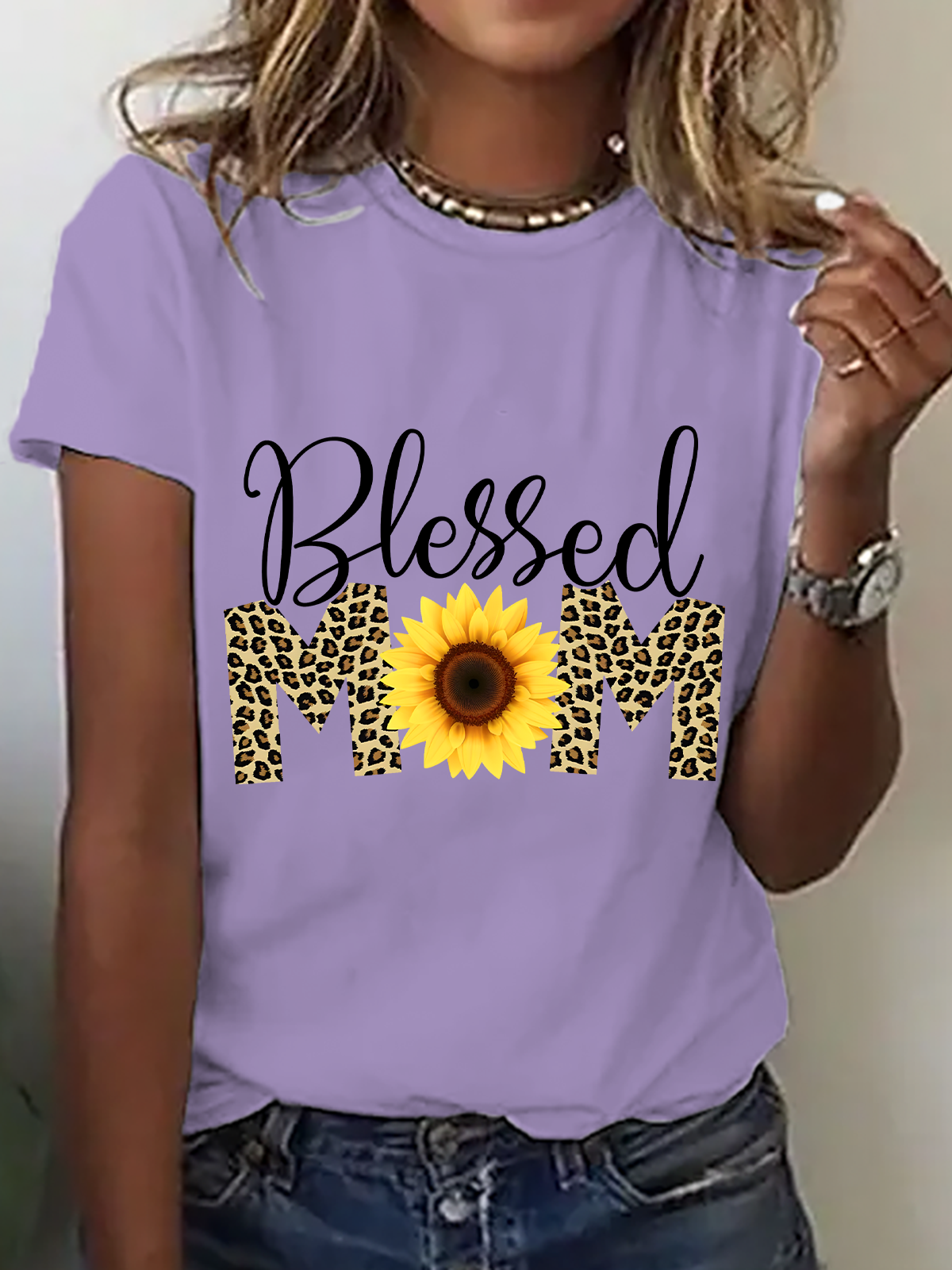 Lässig Textbriefe Rundhals Kurzarm T-Shirt