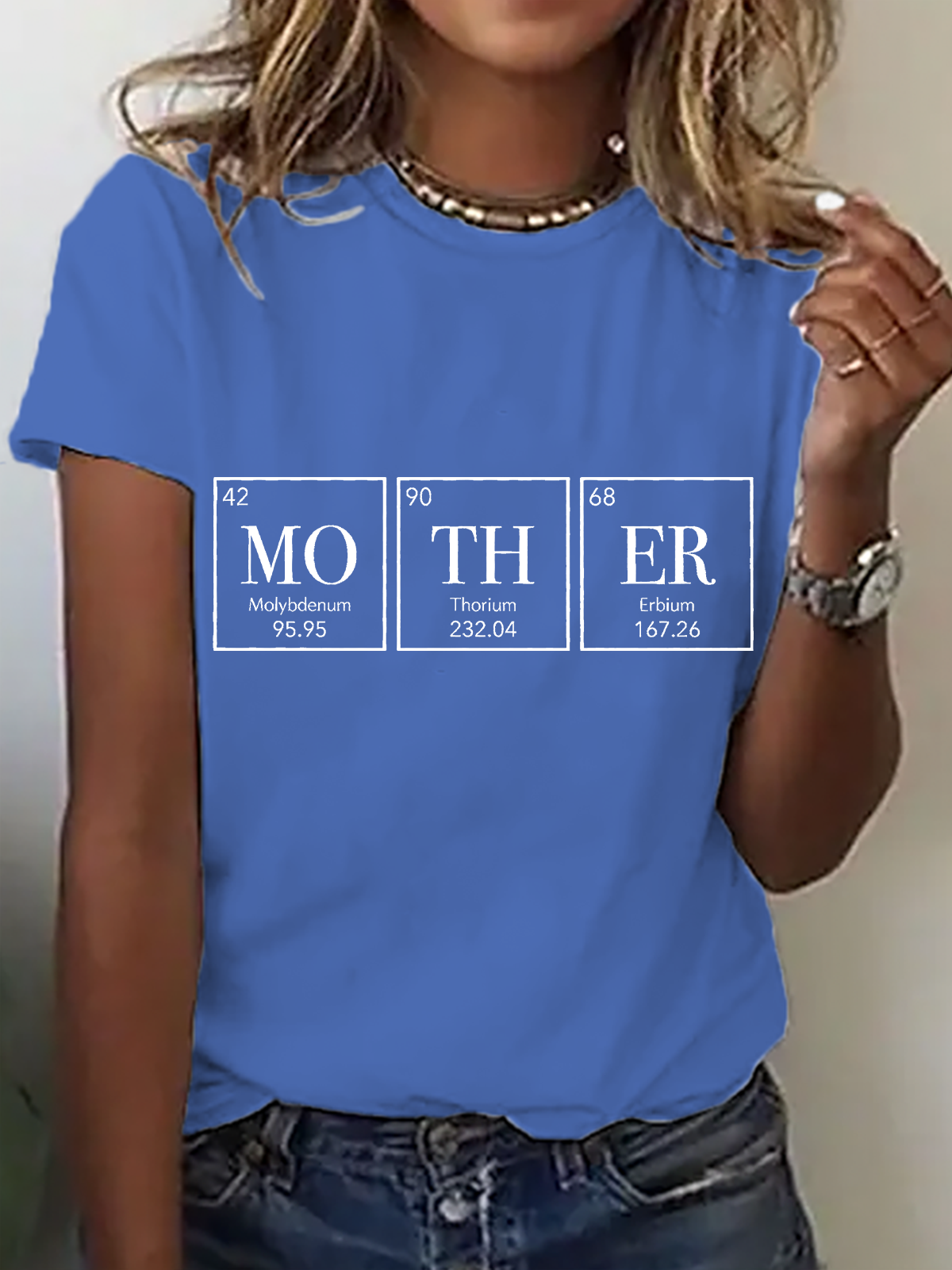Lässig Textbriefe Rundhals Kurzarm T-Shirt
