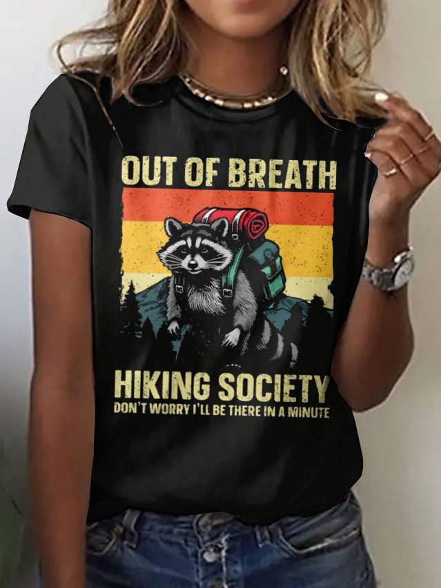 Lässig Tier Rundhals Kurzarm T-Shirt