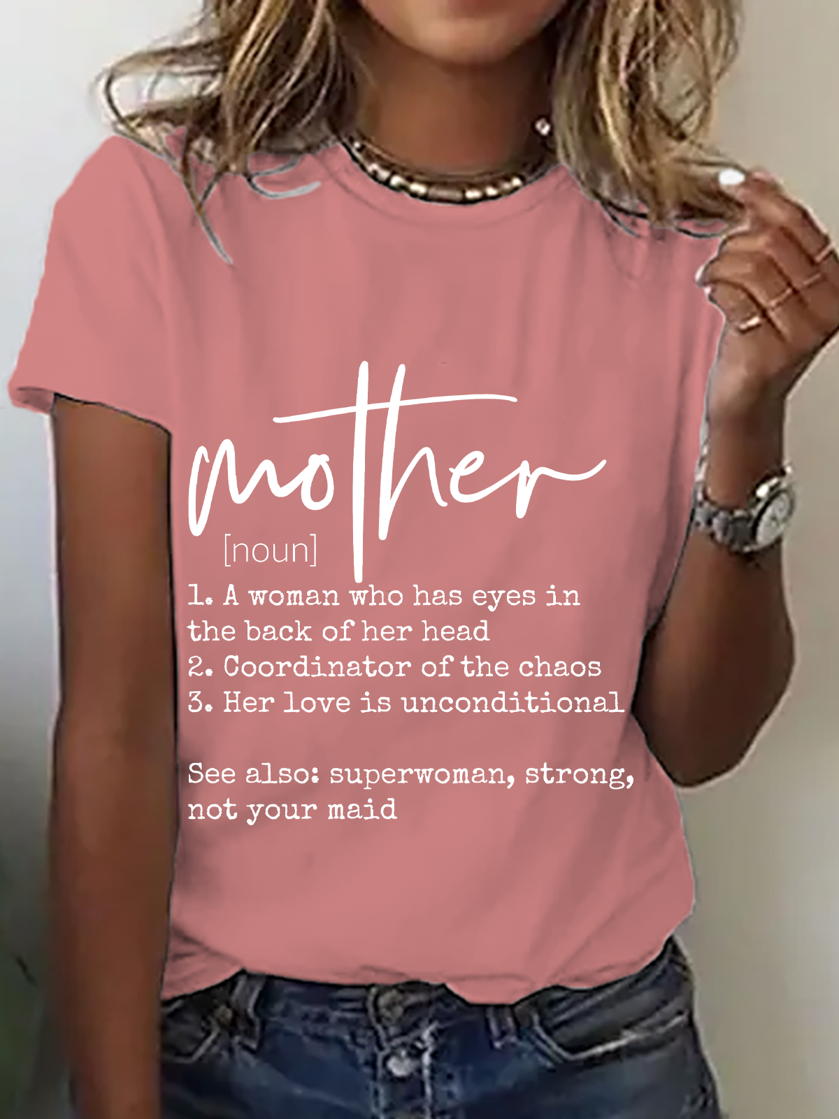 Lässig Textbriefe Rundhals Kurzarm T-Shirt
