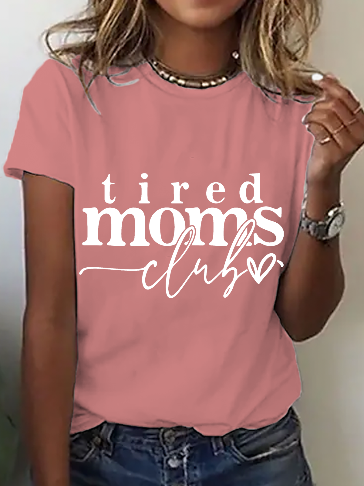Lässig Textbriefe Rundhals Kurzarm T-Shirt