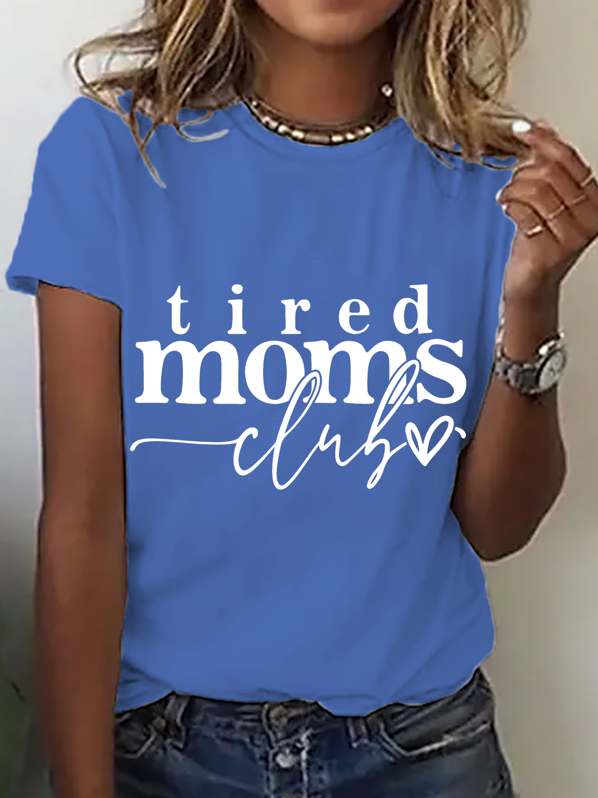 Lässig Textbriefe Rundhals Kurzarm T-Shirt