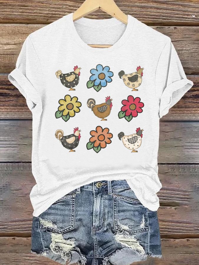 Lässig Tier Rundhals Kurzarm T-Shirt