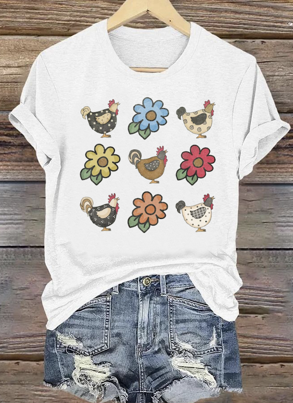 Lässig Tier Rundhals Kurzarm T-Shirt