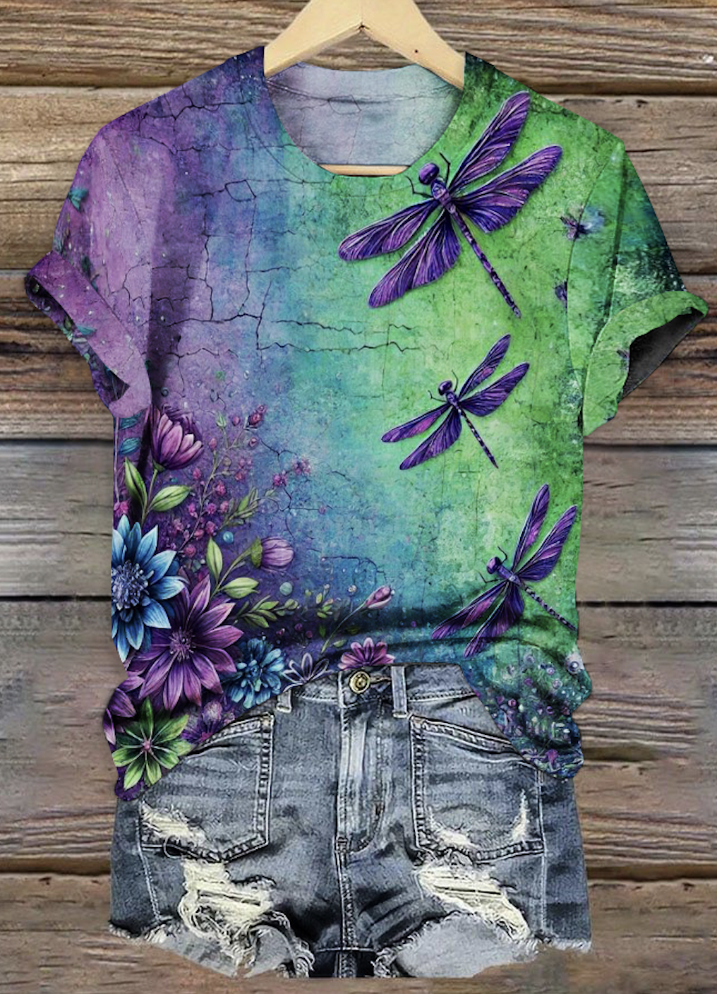 Lässig Tier Rundhals Kurzarm T-Shirt