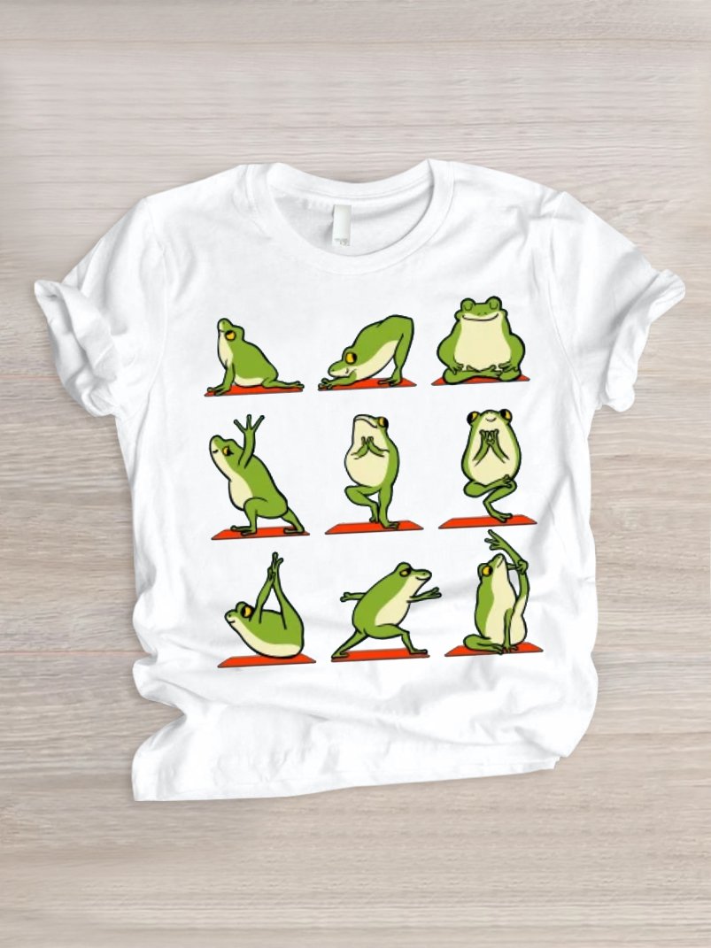 Lässig Tier Rundhals Kurzarm T-Shirt