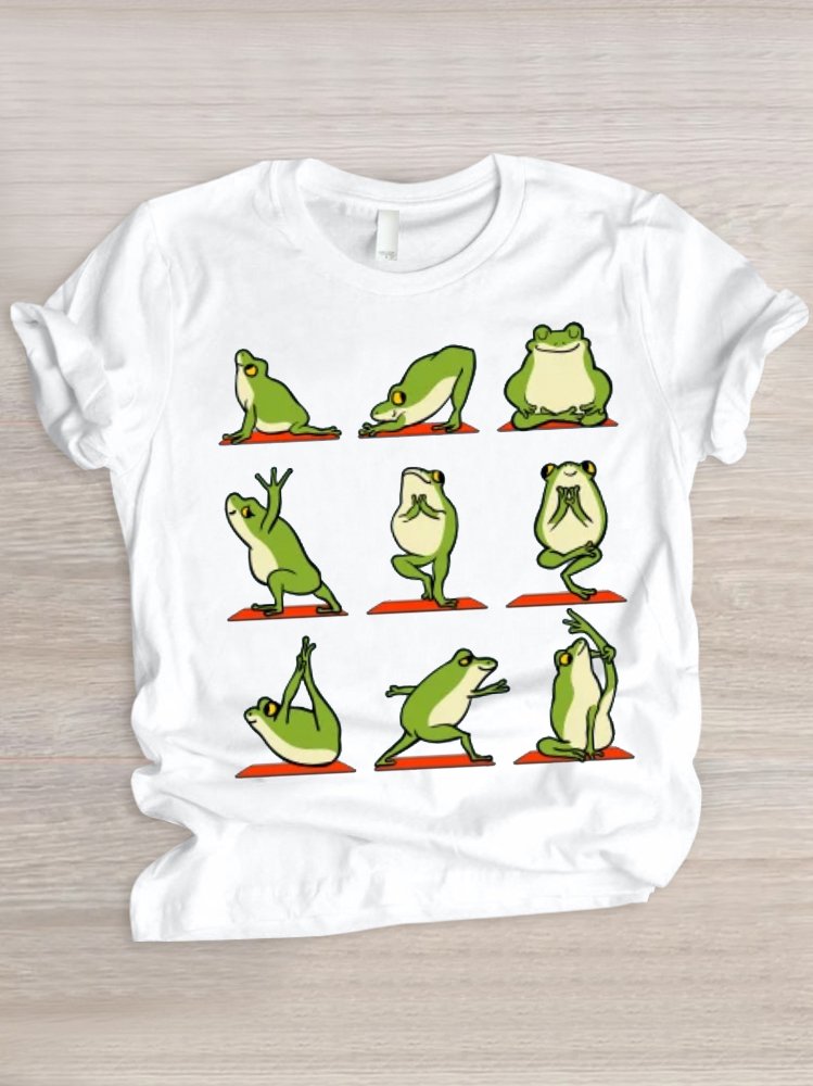 Lässig Tier Rundhals Kurzarm T-Shirt