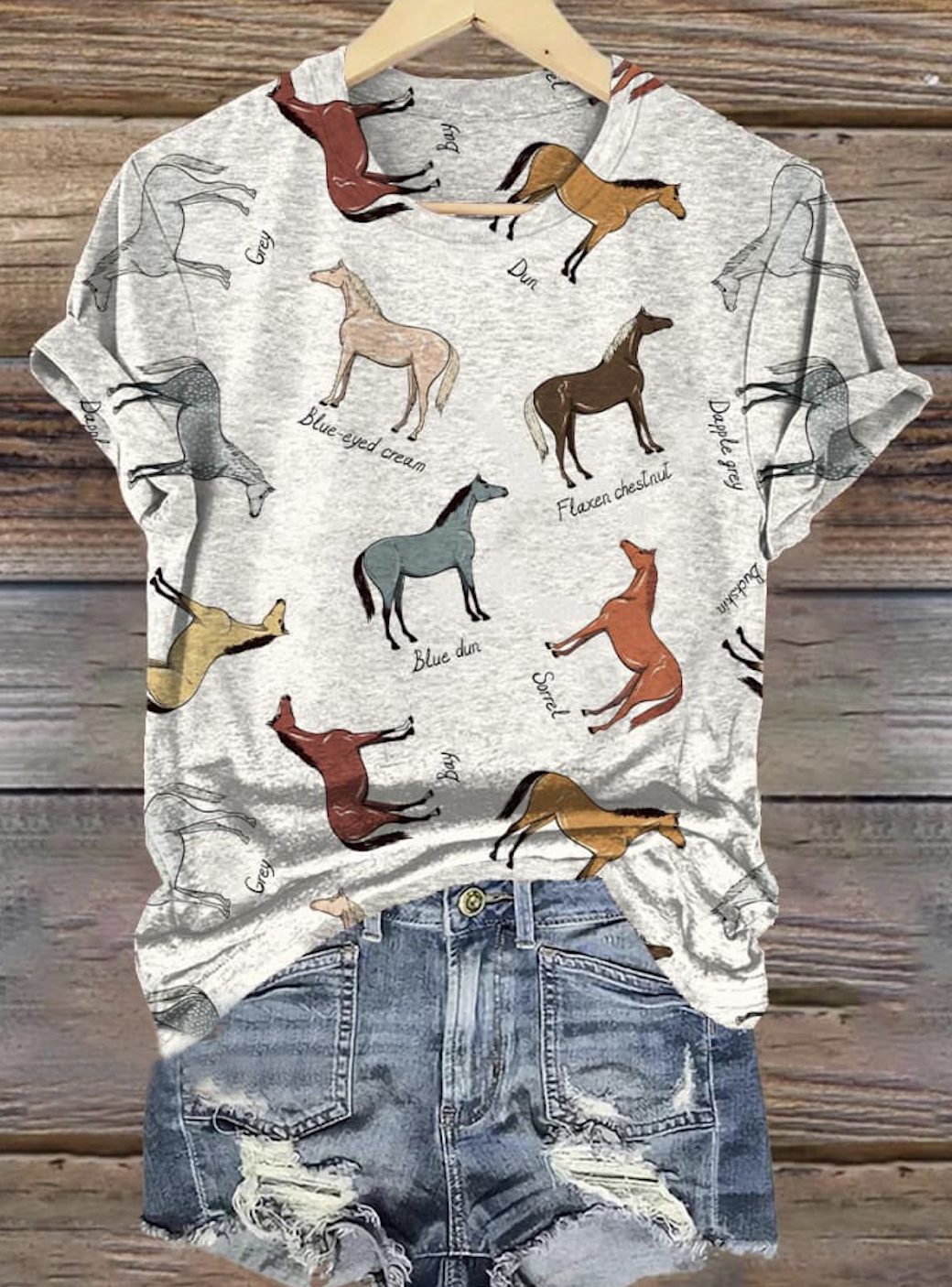 Lässig Tier Rundhals Kurzarm T-Shirt