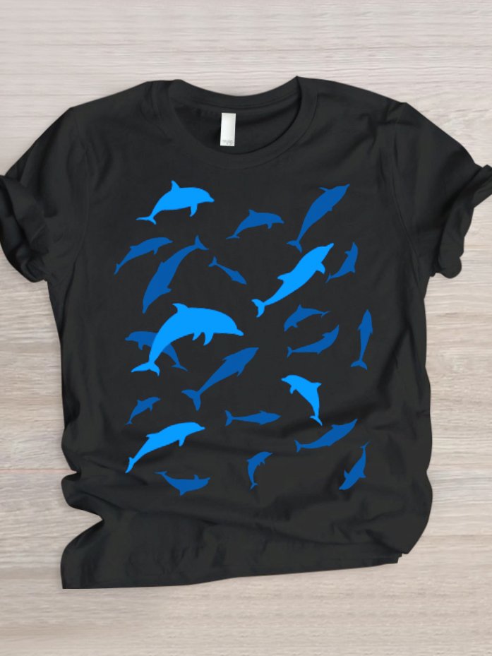 Lässig Tier Rundhals Kurzarm T-Shirt