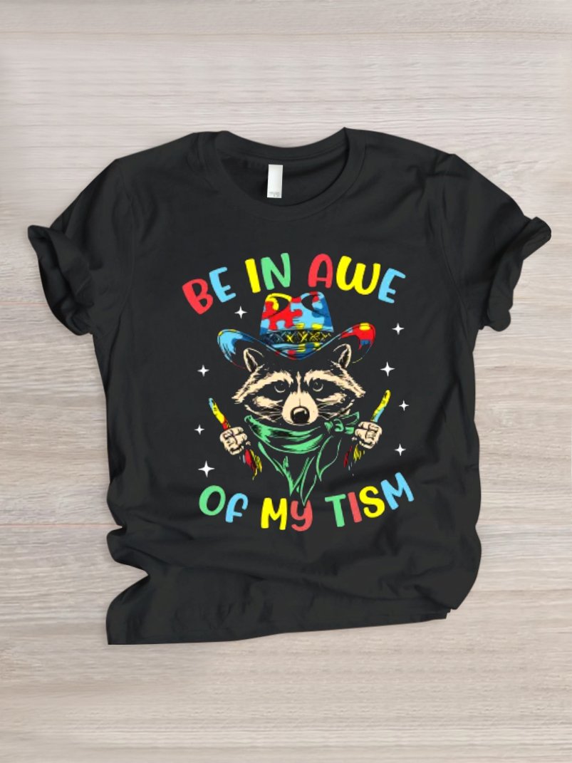 Lässig Tier Rundhals Kurzarm T-Shirt