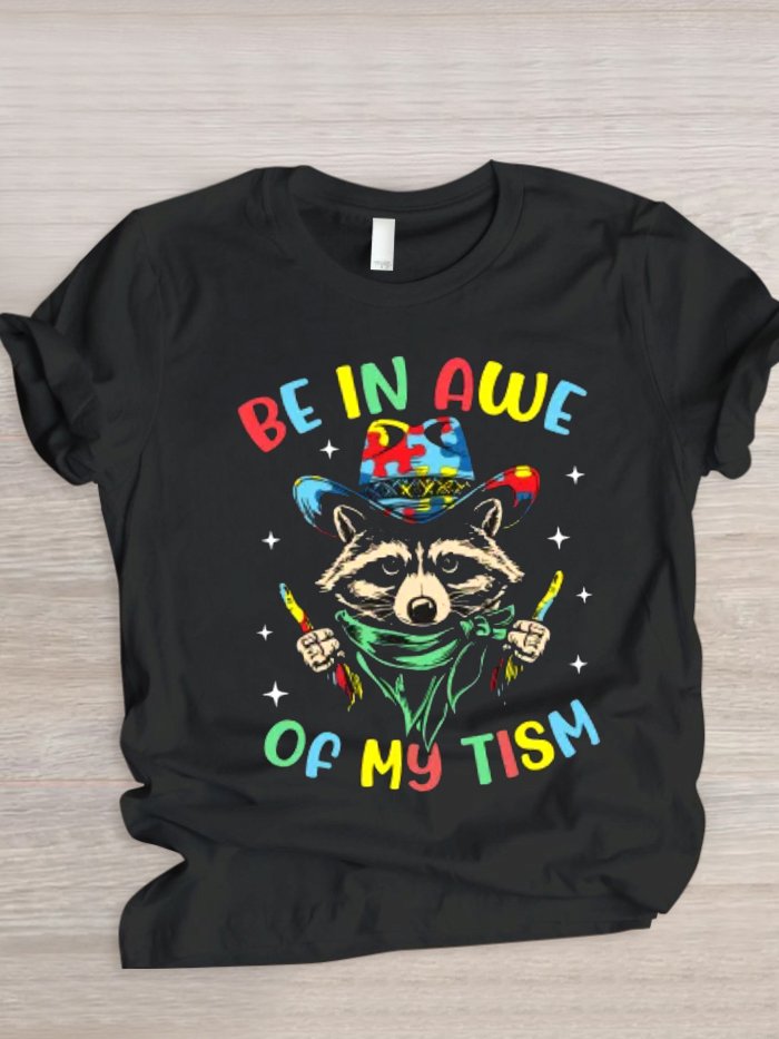 Lässig Tier Rundhals Kurzarm T-Shirt