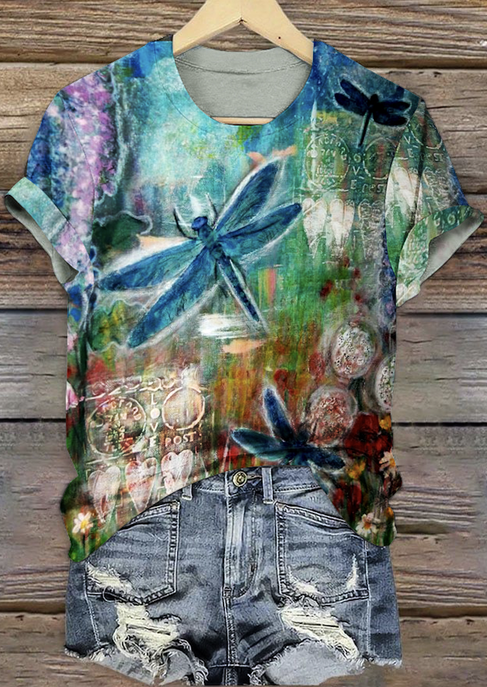 Lässig Tier Rundhals Kurzarm T-Shirt