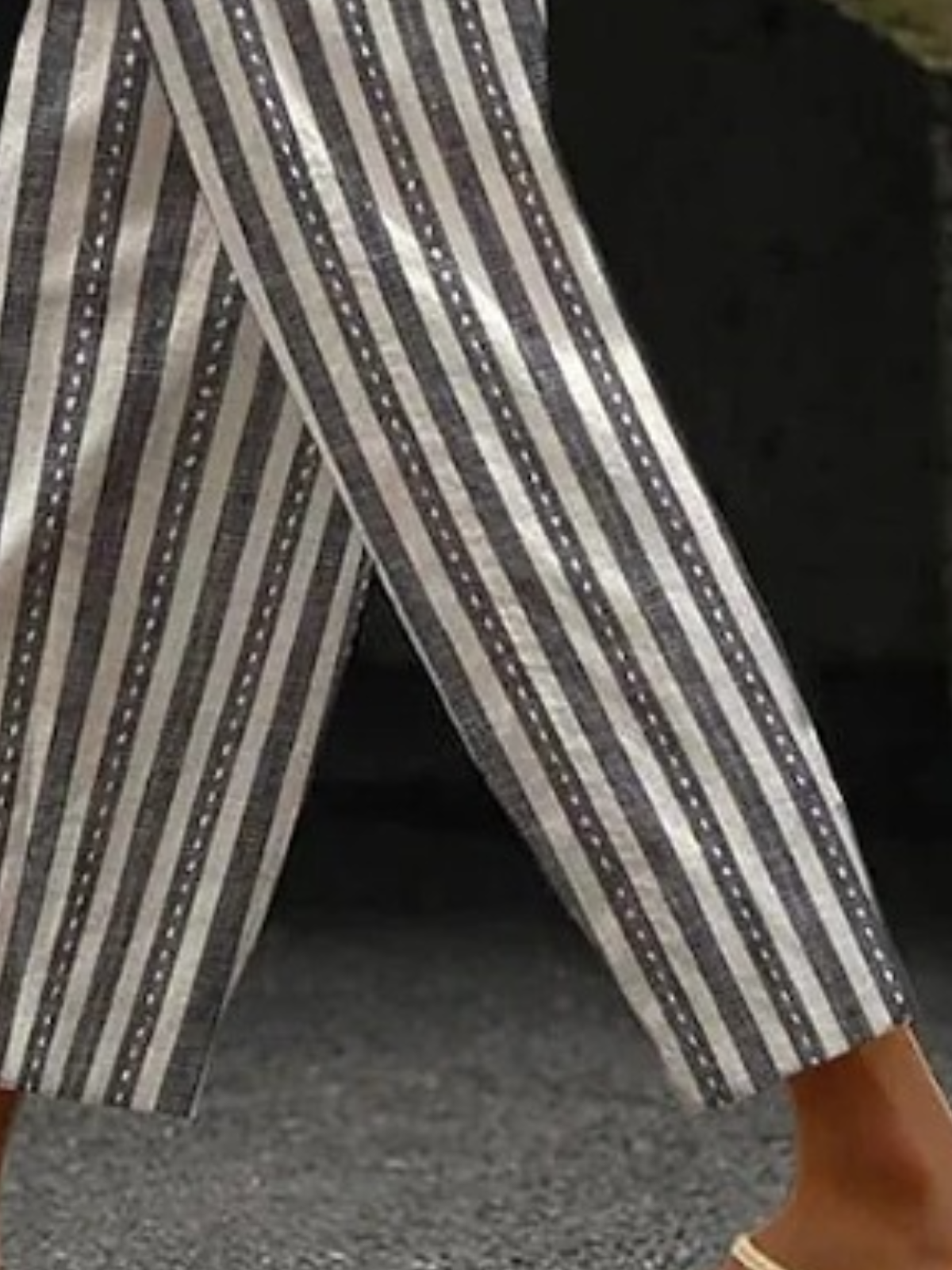 Lässig Gestreift Lang Hose