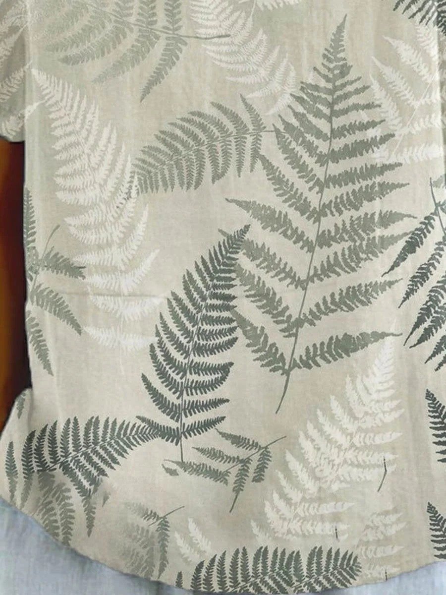 Schalkragen Halbarm Blätter Regelmäßig Weit Bluse für Damen